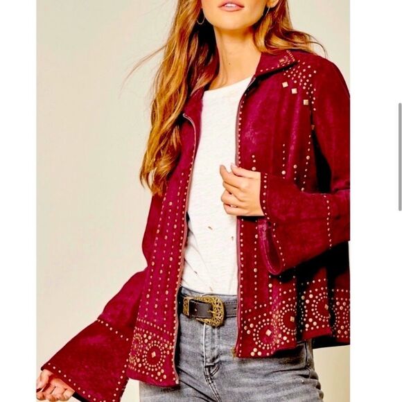 Freebird Vegan Suede Studded Jacket - Picture 2 of 16